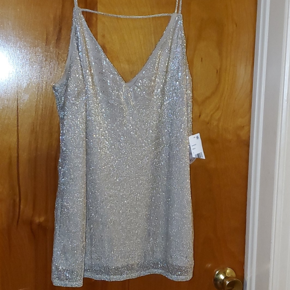 GOLD WITH FLECKS OF SILVER TANK/CAMI
